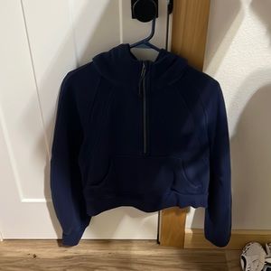 Navy Blue 1/4 Zip Cropped Lululemon Scuba